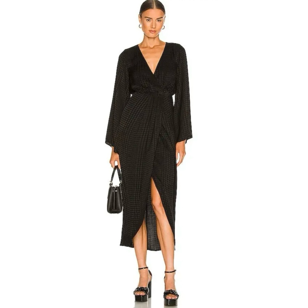 House of Harlow 1960 Gisela Black Wrap Dress